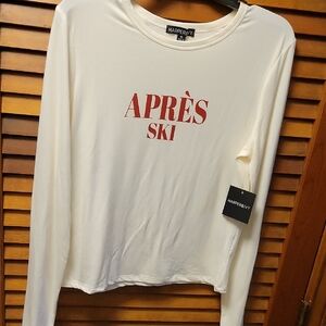 Harper & Ivy Apres Ski Long Sleeve Ivory Tee
